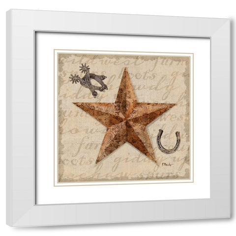 Bandana Barn Star IV White Modern Wood Framed Art Print with Double Matting by Brent, Paul
