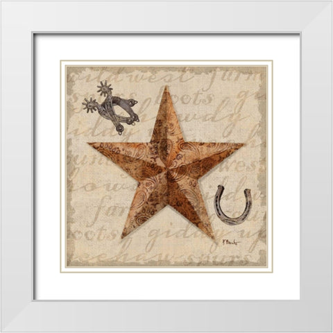 Bandana Barn Star IV White Modern Wood Framed Art Print with Double Matting by Brent, Paul