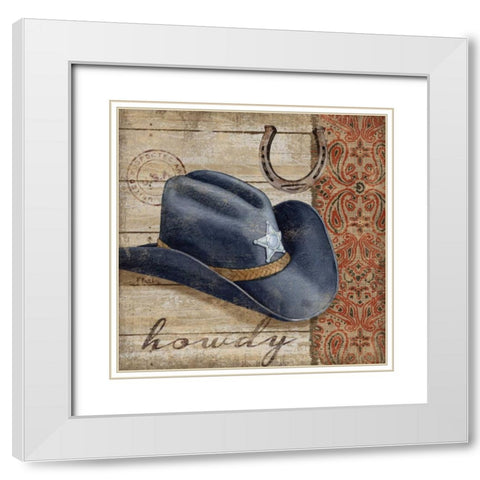 Wild West Hats I White Modern Wood Framed Art Print with Double Matting by Brent, Paul