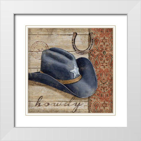 Wild West Hats I White Modern Wood Framed Art Print with Double Matting by Brent, Paul