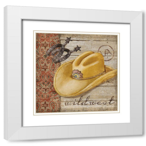 Wild West Hats II White Modern Wood Framed Art Print with Double Matting by Brent, Paul