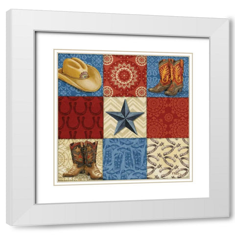 Western Chic I White Modern Wood Framed Art Print with Double Matting by Brent, Paul