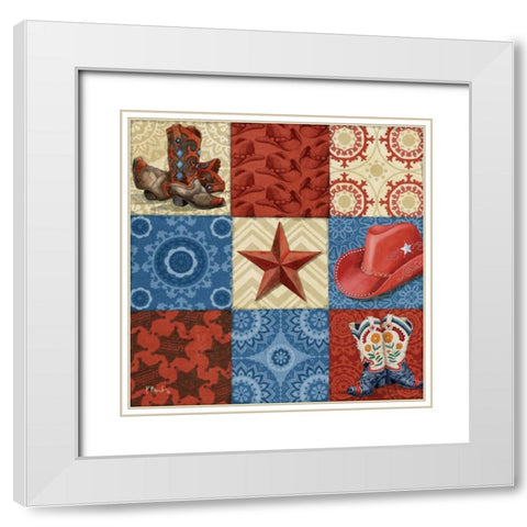 Western Chic II White Modern Wood Framed Art Print with Double Matting by Brent, Paul