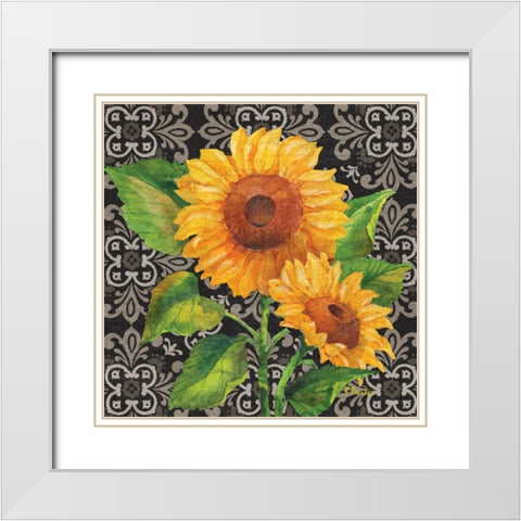 Sunflower Chic I White Modern Wood Framed Art Print with Double Matting by Brent, Paul