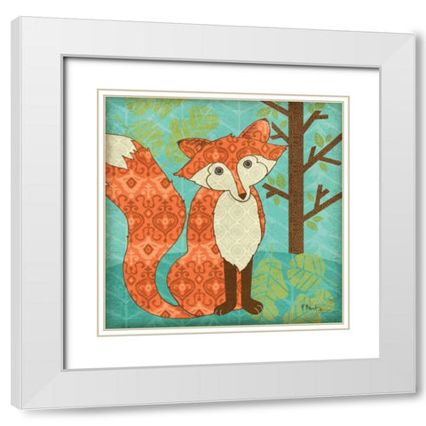 Fantasy Fox I White Modern Wood Framed Art Print with Double Matting by Brent, Paul