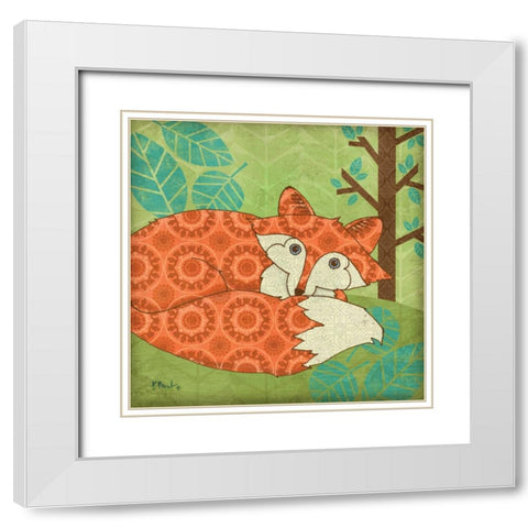Fantasy Fox III White Modern Wood Framed Art Print with Double Matting by Brent, Paul