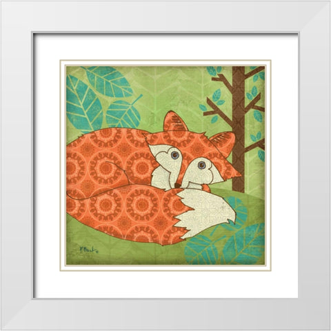 Fantasy Fox III White Modern Wood Framed Art Print with Double Matting by Brent, Paul