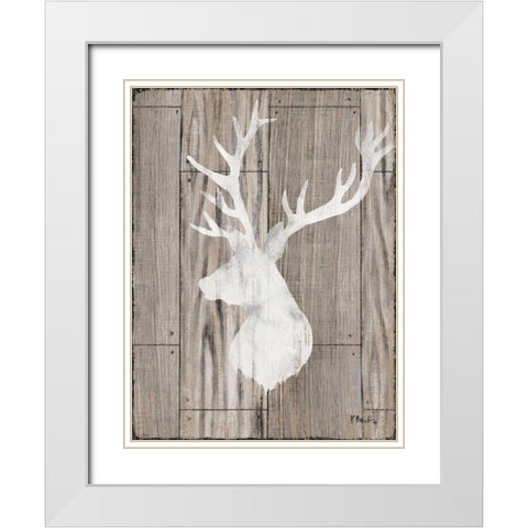 Greystone Lodge IV White Modern Wood Framed Art Print with Double Matting by Brent, Paul