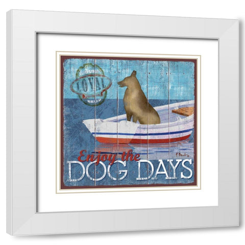 Dog Days II White Modern Wood Framed Art Print with Double Matting by Brent, Paul