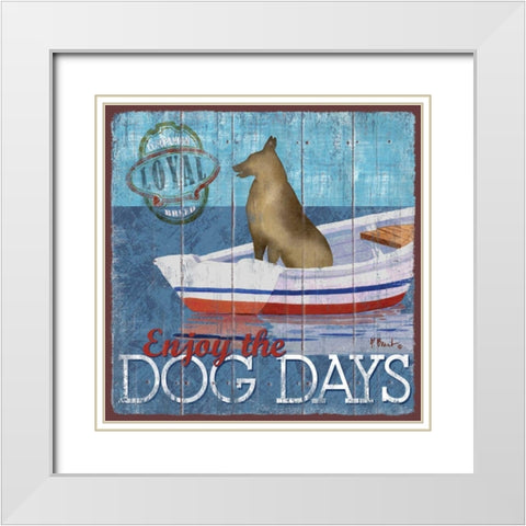 Dog Days II White Modern Wood Framed Art Print with Double Matting by Brent, Paul