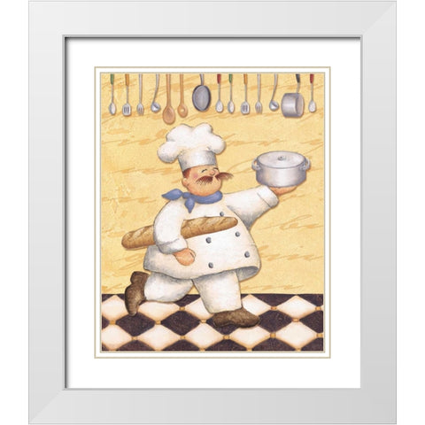 Le Chef et le Pain White Modern Wood Framed Art Print with Double Matting by Brissonnet, Daphne