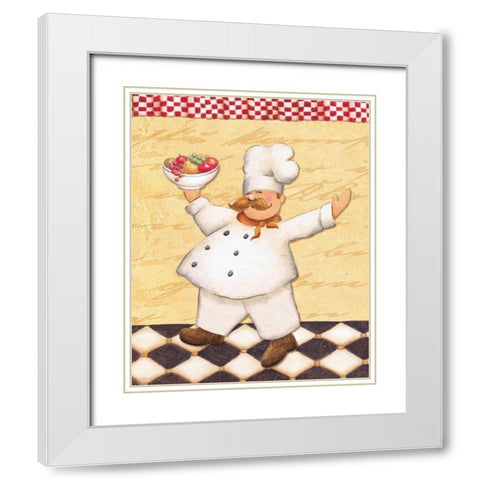 Le Chef et le Fruits White Modern Wood Framed Art Print with Double Matting by Brissonnet, Daphne