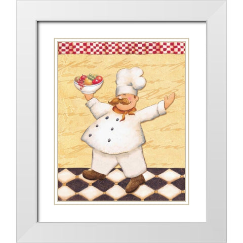 Le Chef et le Fruits White Modern Wood Framed Art Print with Double Matting by Brissonnet, Daphne