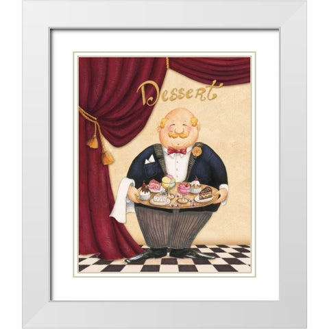 The Waiter - Dessert White Modern Wood Framed Art Print with Double Matting by Brissonnet, Daphne