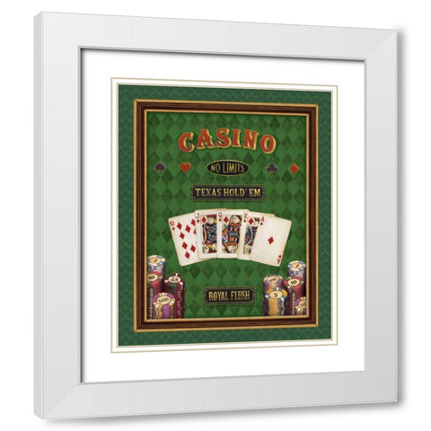 Texas Hold Em White Modern Wood Framed Art Print with Double Matting by Brissonnet, Daphne