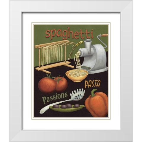 Spaghetti White Modern Wood Framed Art Print with Double Matting by Brissonnet, Daphne