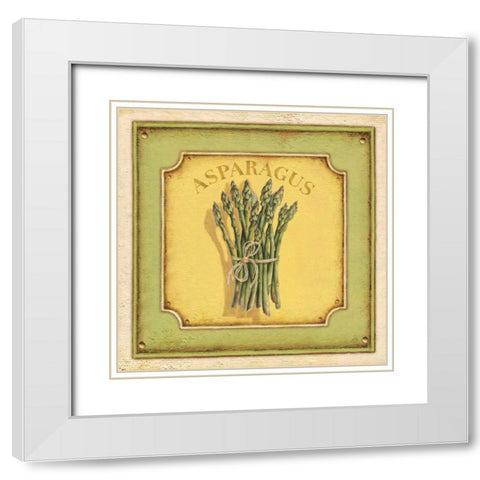 Asparagus White Modern Wood Framed Art Print with Double Matting by Brissonnet, Daphne