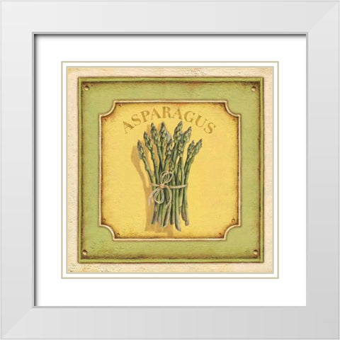 Asparagus White Modern Wood Framed Art Print with Double Matting by Brissonnet, Daphne