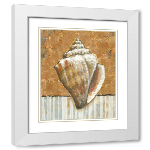 Vintage Shell II White Modern Wood Framed Art Print with Double Matting by Bates, K.