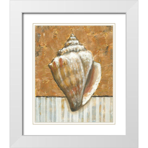 Vintage Shell II White Modern Wood Framed Art Print with Double Matting by Bates, K.