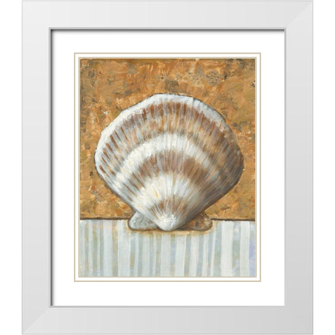 Vintage Shell III White Modern Wood Framed Art Print with Double Matting by Bates, K.
