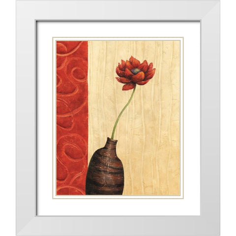 Rouge III White Modern Wood Framed Art Print with Double Matting by Corbin, Delphine