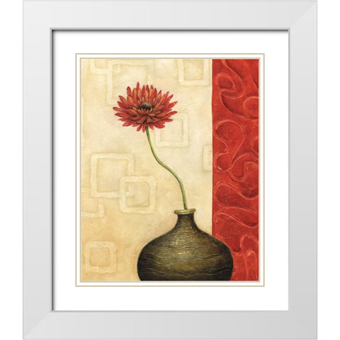 Rouge IV White Modern Wood Framed Art Print with Double Matting by Corbin, Delphine