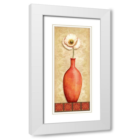 Asian Red II White Modern Wood Framed Art Print with Double Matting by Corbin, Delphine