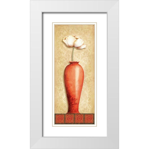 Asian Red IV White Modern Wood Framed Art Print with Double Matting by Corbin, Delphine