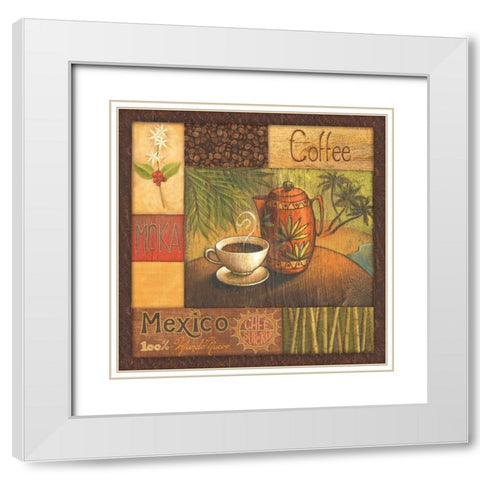 Pause Cafe I White Modern Wood Framed Art Print with Double Matting by Corbin, Delphine