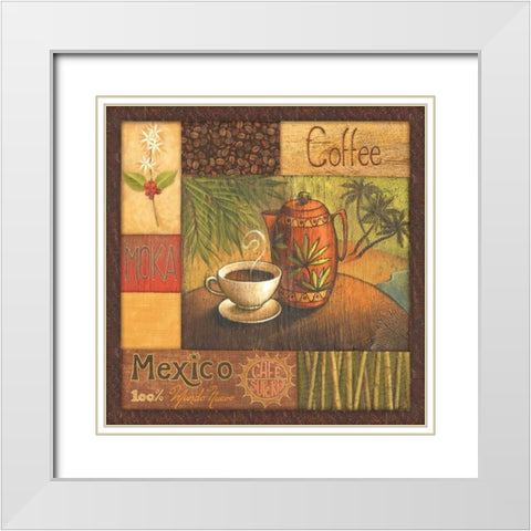 Pause Cafe I White Modern Wood Framed Art Print with Double Matting by Corbin, Delphine