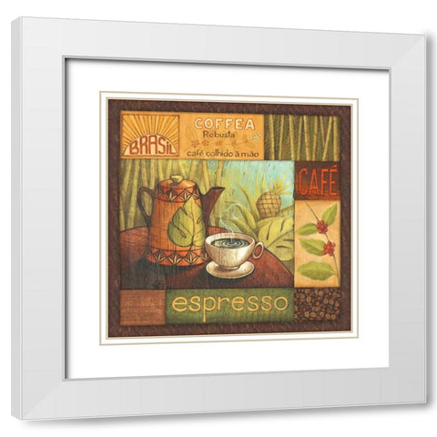 Pause Cafe II White Modern Wood Framed Art Print with Double Matting by Corbin, Delphine
