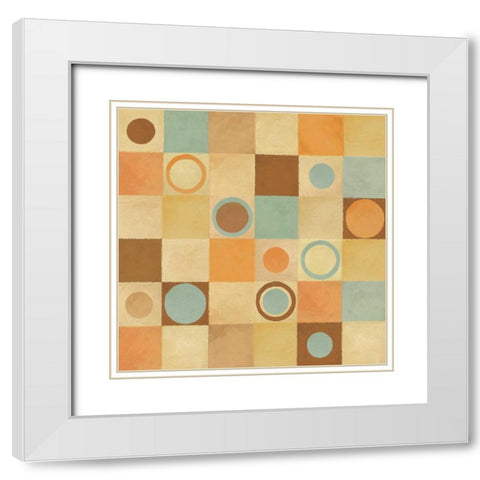 Tic Tac Dots I White Modern Wood Framed Art Print with Double Matting by Corbin, Delphine