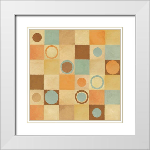 Tic Tac Dots I White Modern Wood Framed Art Print with Double Matting by Corbin, Delphine