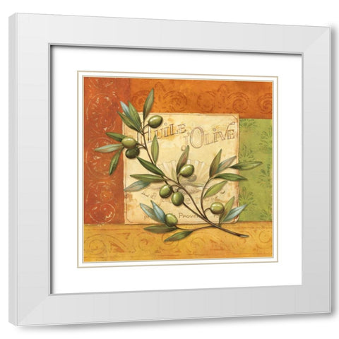 Olives du Midi I White Modern Wood Framed Art Print with Double Matting by Corbin, Delphine