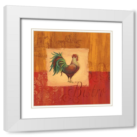 Cocorico I White Modern Wood Framed Art Print with Double Matting by Corbin, Delphine