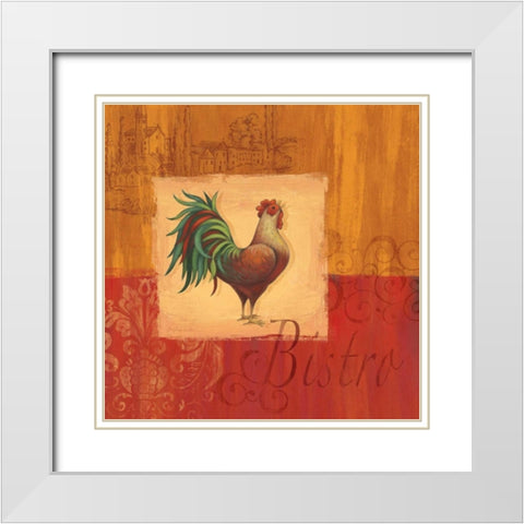 Cocorico I White Modern Wood Framed Art Print with Double Matting by Corbin, Delphine