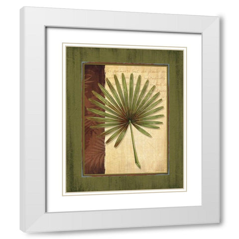Palm Tropical I White Modern Wood Framed Art Print with Double Matting by Corbin, Delphine