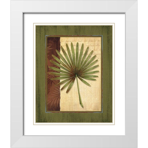 Palm Tropical I White Modern Wood Framed Art Print with Double Matting by Corbin, Delphine