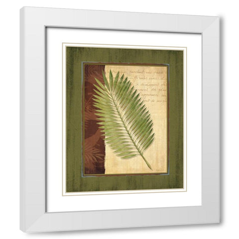 Palm Tropical III White Modern Wood Framed Art Print with Double Matting by Corbin, Delphine