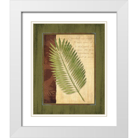 Palm Tropical III White Modern Wood Framed Art Print with Double Matting by Corbin, Delphine