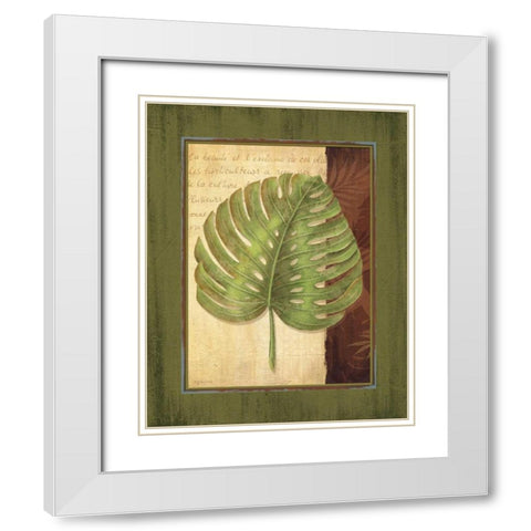 Palm Tropical IV White Modern Wood Framed Art Print with Double Matting by Corbin, Delphine