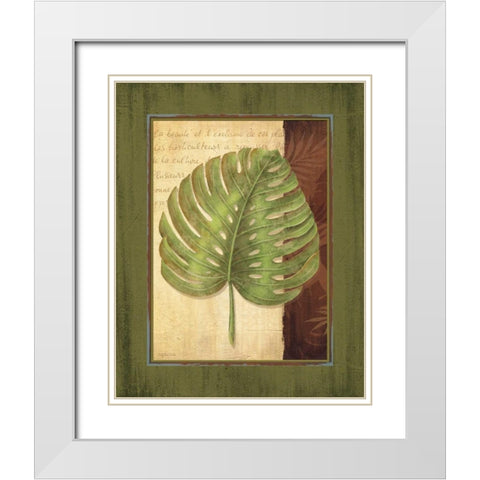 Palm Tropical IV White Modern Wood Framed Art Print with Double Matting by Corbin, Delphine