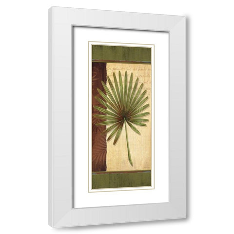 Palm Tropic Panel I White Modern Wood Framed Art Print with Double Matting by Corbin, Delphine