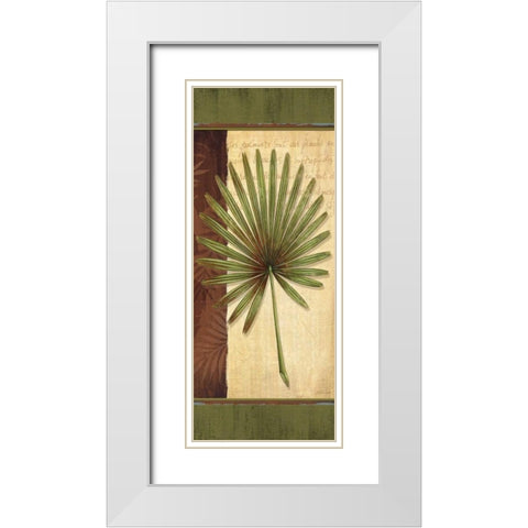 Palm Tropic Panel I White Modern Wood Framed Art Print with Double Matting by Corbin, Delphine