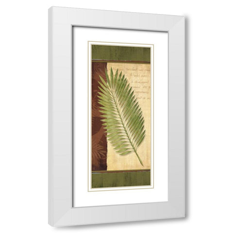 Palm Tropic Panel III White Modern Wood Framed Art Print with Double Matting by Corbin, Delphine