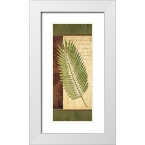Palm Tropic Panel III White Modern Wood Framed Art Print with Double Matting by Corbin, Delphine