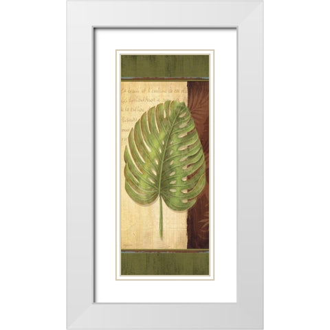 Palm Tropic Panel IV White Modern Wood Framed Art Print with Double Matting by Corbin, Delphine