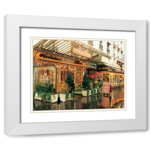 Bistro de la Gare White Modern Wood Framed Art Print with Double Matting by Cieslikowski, Zeny