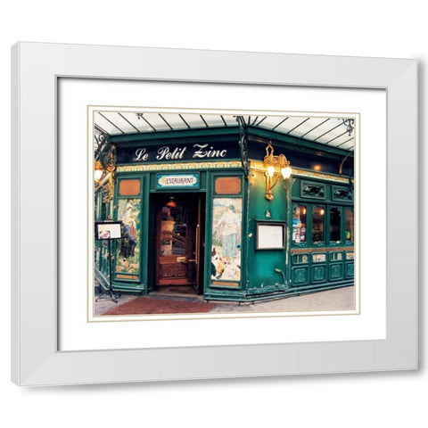 Le Petit Zinc White Modern Wood Framed Art Print with Double Matting by Cieslikowski, Zeny